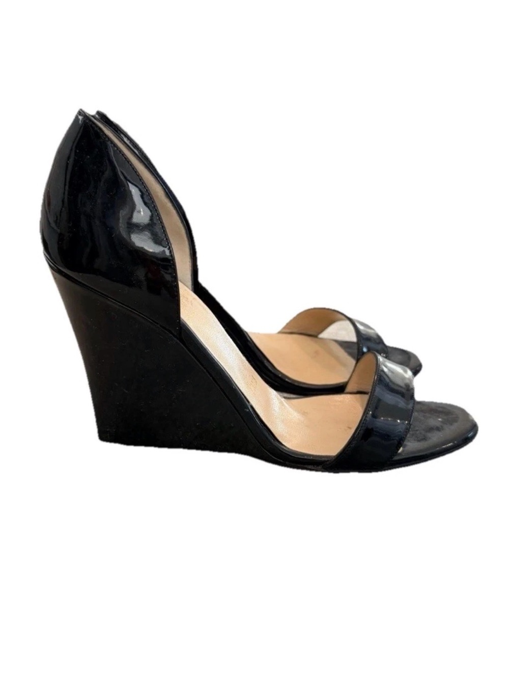 CHRISTIAN LOUBOUTIN Black Patent Leather Pass Mule Zeppa
Wedges Size 38